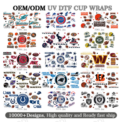 購入 UV DTF トランスファーカップ グラスタンブラー用のステッカー ラグビースポーツボール 16Oz online manufacture