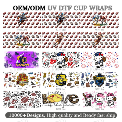 شراء كرات رياضية لكرة القدم 16 أوقية UV DTF نقل كوب لف الملصقات للوغو المخصصة والزجاج tumblers online manufacture
