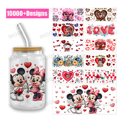 Beli Desain Custom 16oz UVDTF Tumbler Dekal Sticker Hari Valentine UV DTF Cup Wrap online manufacture