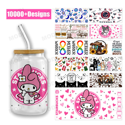 주문 맞춤형 UV DTF 컵 래퍼 전송 인쇄 크리스탈 전송 스티커 UV DTF 스티커 컵 래퍼 전송 16oz online manufacture