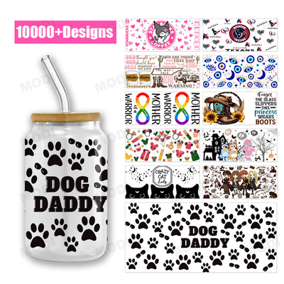 kaufen 16oz Glasbecher DTF Becher Wraps Transfer Aufkleber UV DTF Becher Wraps Transfers Großhandel UVDTF Tumbler Wraps online manufacture