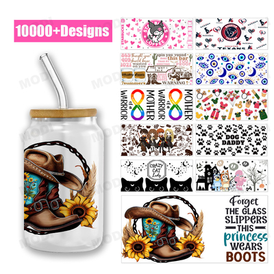 Mua Hai mặt tùy chỉnh 3D UV DTF Wrap Cup Wraps cho 16Oz Libbey Glass Cold Mug Cups Wholesale online manufacture