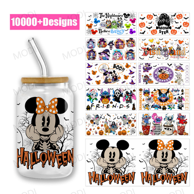 Mickey Design Halloween UV DTF Cup Wrap cho Glass Tumblers Chuyển