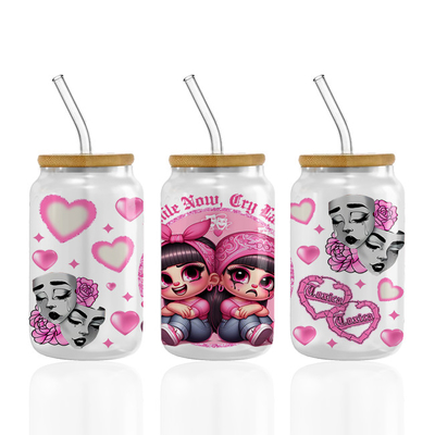 Giorno di San Valentino UV DTF Cup Wrap Trasferimenti Per Coppe Wrap Custom Logo Tumbler spagnolo