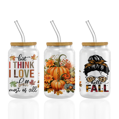 Giorno di San Valentino UV DTF Cup Wrap Trasferimenti Per Coppe Wrap Custom Logo Libbey Glass
